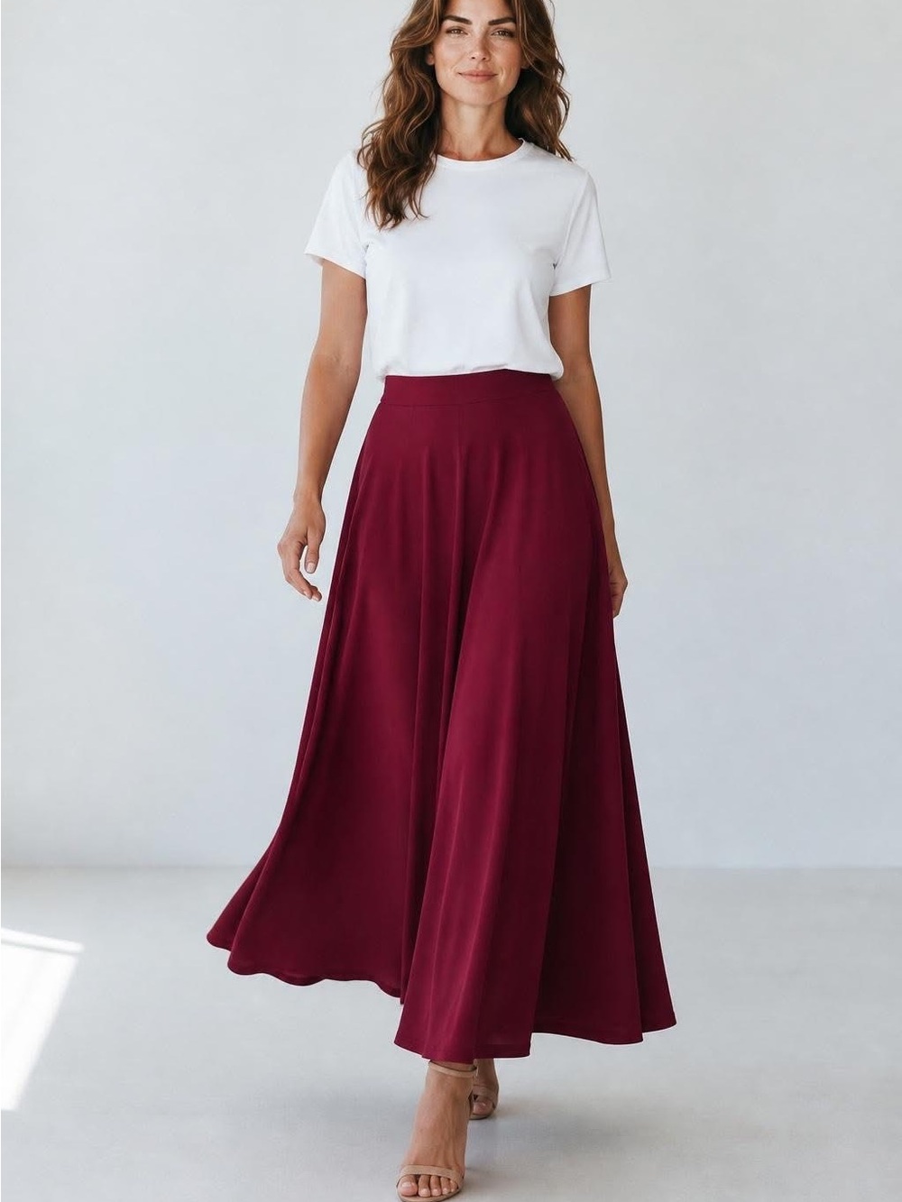 Women's Burgundy Maxi Skirt